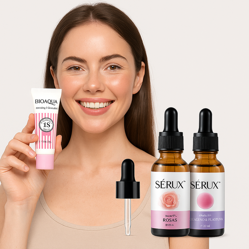 Combo Rosa Sérux X2 + Bloqueador Solar de Regalo