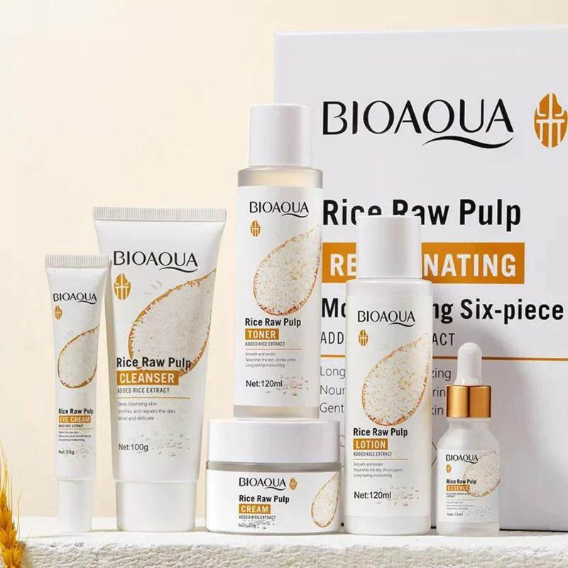 Kit x 5 Rutina Facial Oriental de Arroz | Tratamiento Facial Anti-Edad y Aclarante - BIOAQUA - Lunaurea | Skincare, Maquillaje, Cosméticos