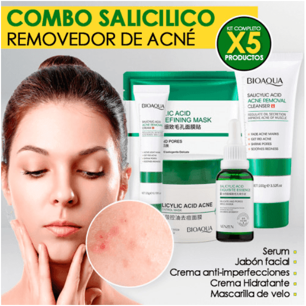Kit/Combo x 5 Ácido Salicílico Anti-Acné | Tratamiento Facial Para El Acné - BIOAQUA