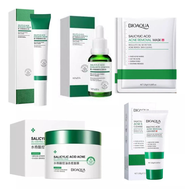 Kit/Combo x 5 Ácido Salicílico Anti-Acné | Tratamiento Facial Para El Acné - BIOAQUA
