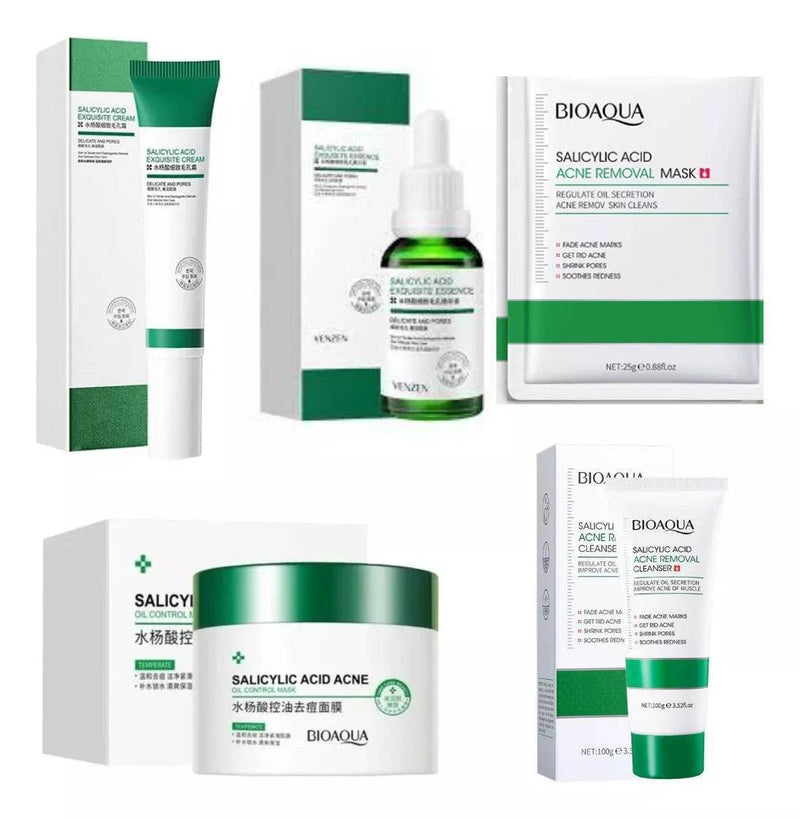 Kit/Combo x 5 Ácido Salicílico Anti-Acné | Tratamiento Facial Para El Acné - BIOAQUA