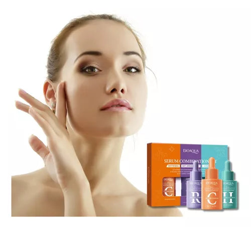 Kit x 3 de Sérums/Sueros Faciales: Retinol, Vitamina C y Ácido Hialurónico - BIOAQUA