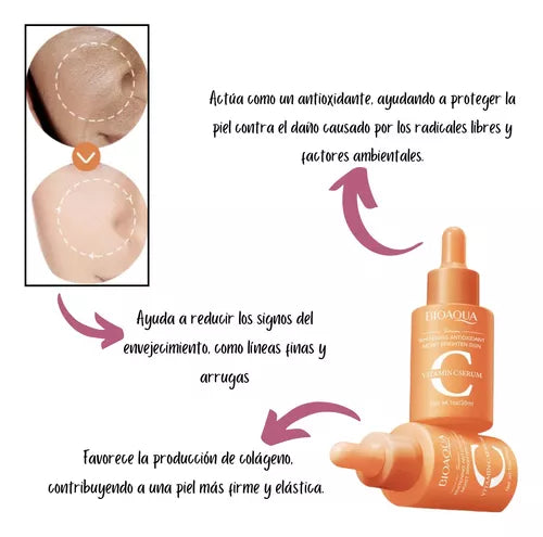 Kit x 3 de Sérums/Sueros Faciales: Retinol, Vitamina C y Ácido Hialurónico - BIOAQUA