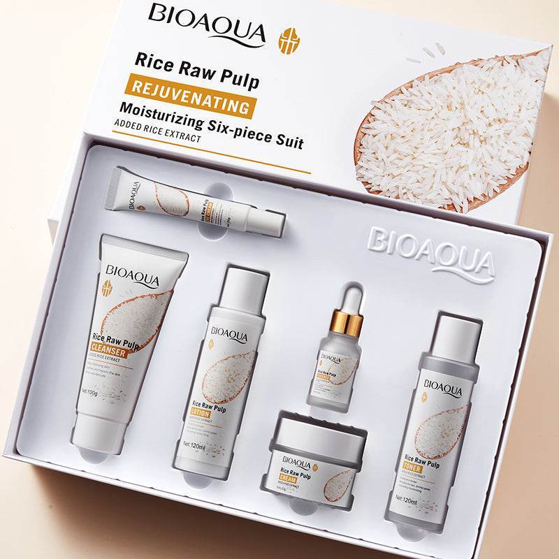 Kit x 5 Rutina Facial Oriental de Arroz | Tratamiento Facial Anti-Edad y Aclarante - BIOAQUA - Lunaurea | Skincare, Maquillaje, Cosméticos