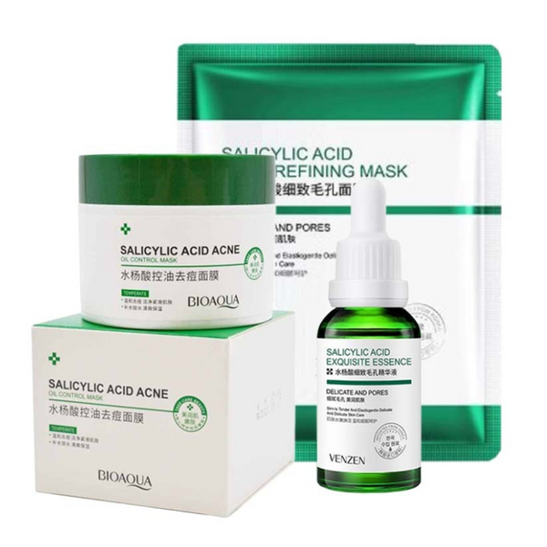 Kit/Combo x 3 Ácido Salicílico Anti-Acné | Tratamiento Facial Para El Acné - BIOAQUA