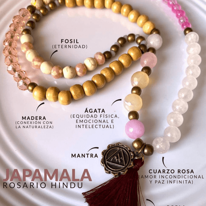 Japamala Cuarzo Rosado - Tienda Ellas: Maquillaje y Cosméticos